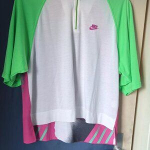 1991 Nike Challenge Court 1/4 zip Polo "Poison Green/ Vivid Grape"